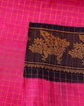 Elegant Sungudi Cotton Saree with Zari Checks and Traditional Peacock Motif Contrast Border - Purple