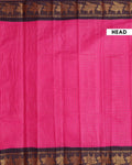 Elegant Sungudi Cotton Saree with Zari Checks and Traditional Peacock Motif Contrast Border - Purple