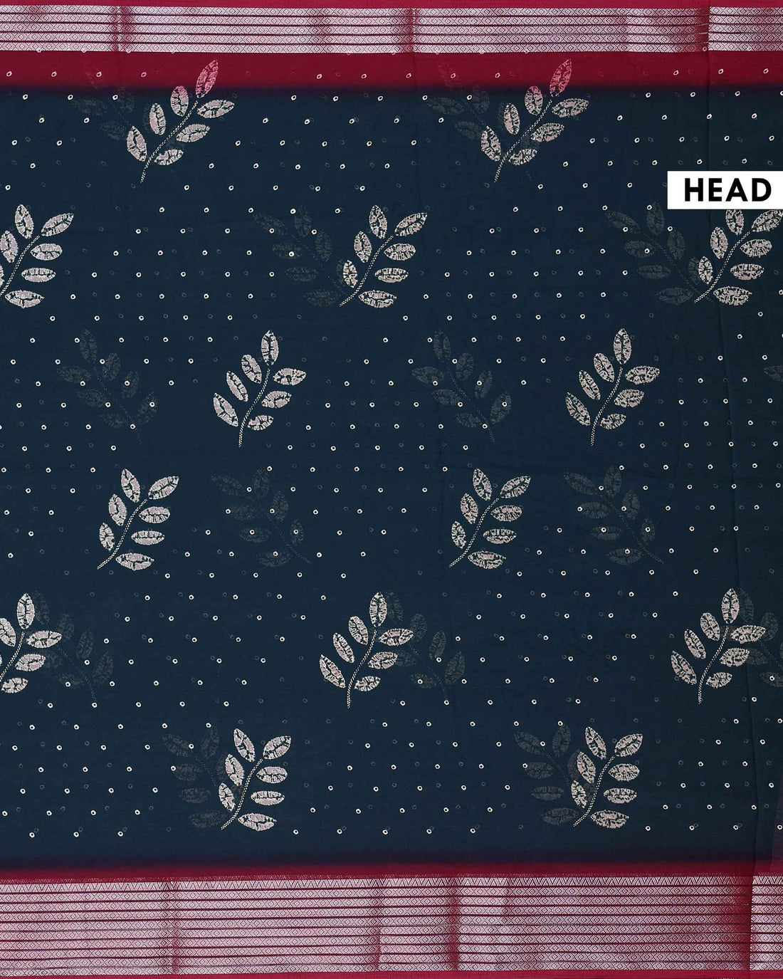 Elegant Traditional Dola Silk Saree with All Over Woven Leaf Buti Design and Intricate Geometric Border - Dark Teal