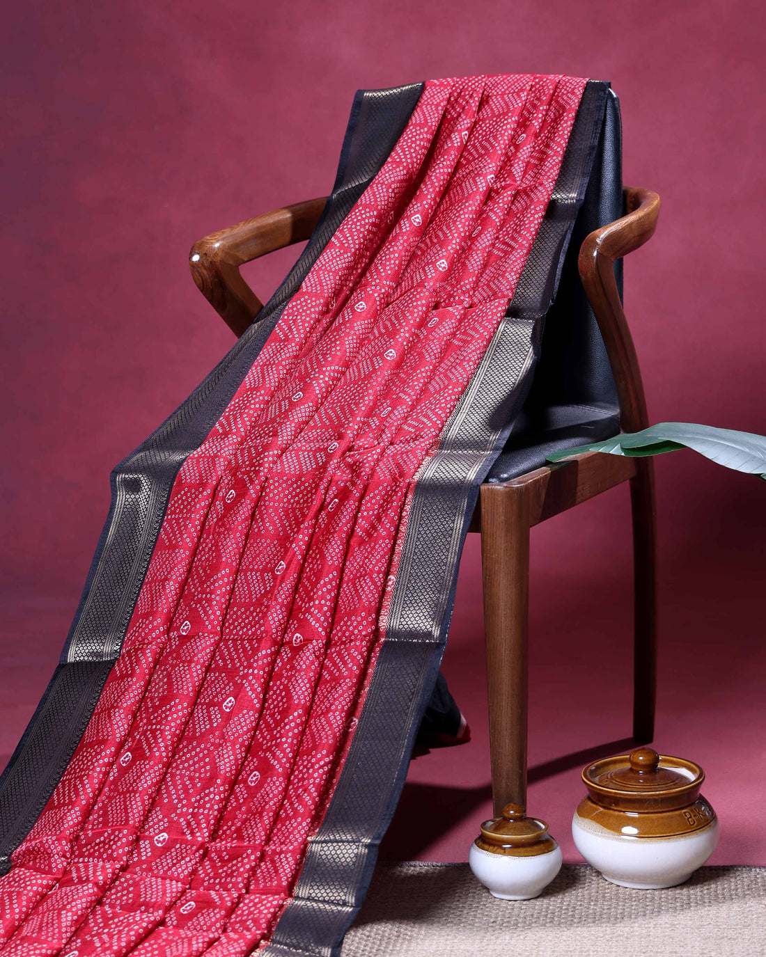 Elegant Traditional Dola Silk Saree with Intricate Leaf Motif and Subtle Geometric Border - Light Red