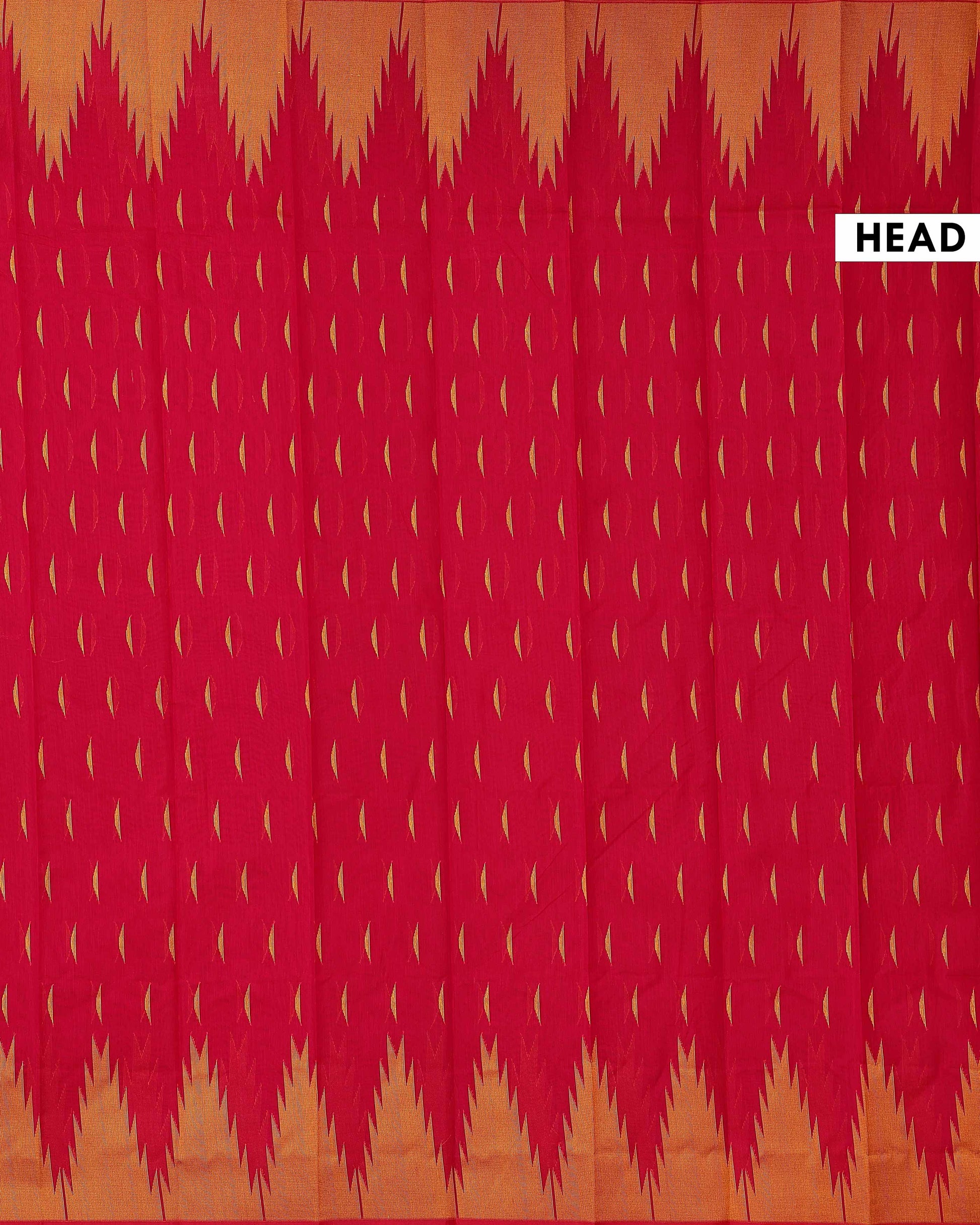 Elegant Traditional Elampillai Silk Cotton Saree with Intricate Gold Zari Work - Red