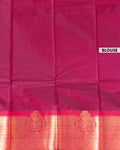 Elegant Traditional Elampillai Silk Cotton Saree with Temple Inspired Motifs - Navy Blue-BLOUSE
