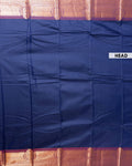 Elegant Traditional Elampillai Silk Cotton Saree with Temple Inspired Motifs - Navy Blue-HEAD