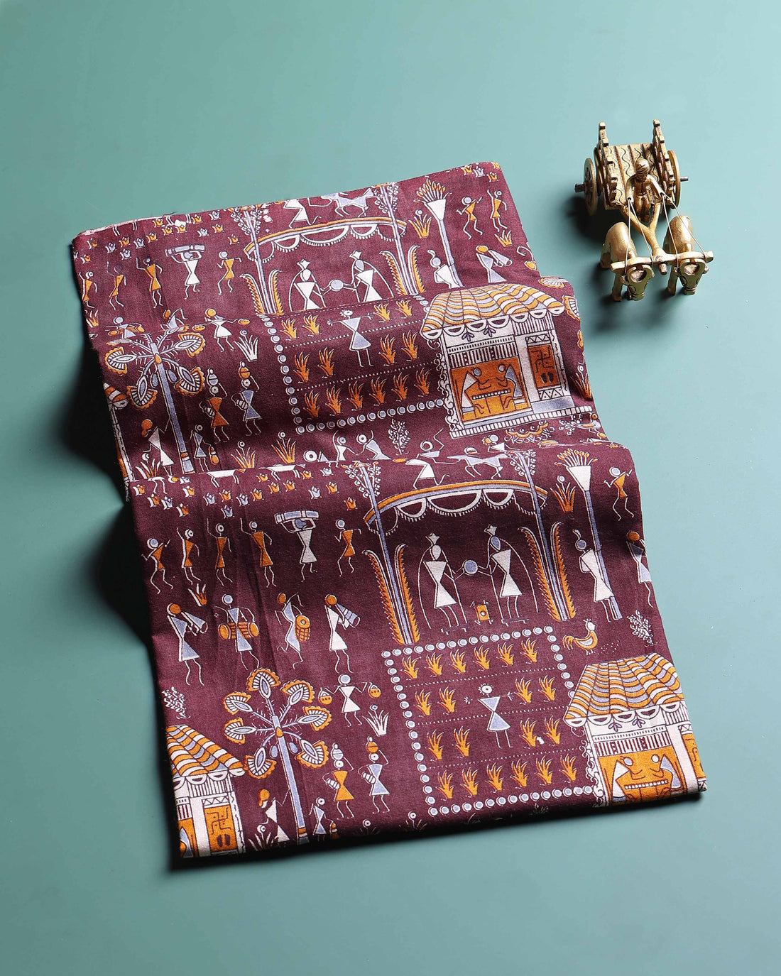 Elegant Traditional Printed Unstitched Blouse Material - Purple