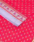 Elegant Voile Cotton Saree with All-Over Floral Jaal and Printed Border - Red