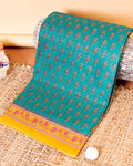 Elegant Voile Cotton Saree with All-Over Floral Print and Intricate Border - Green