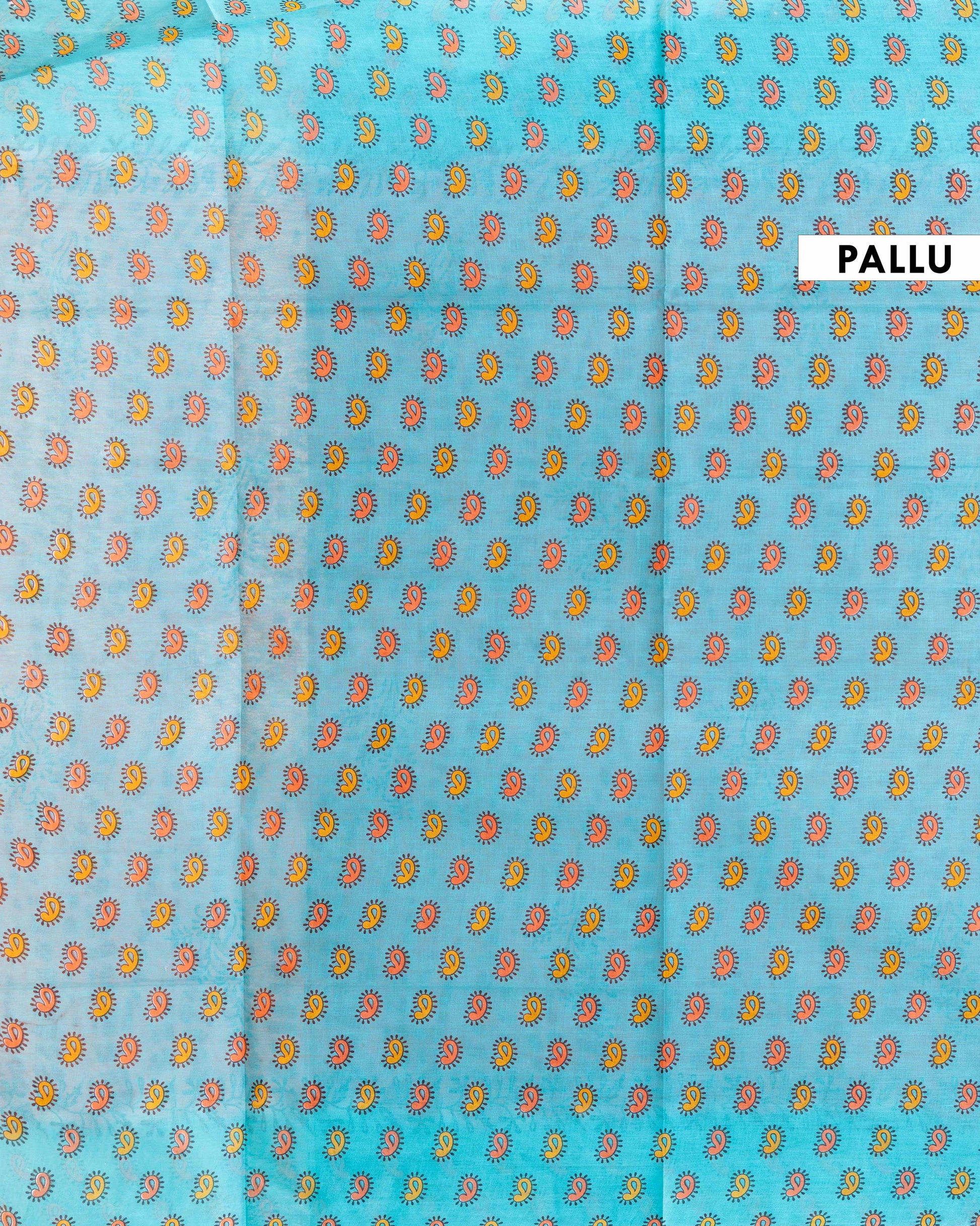 Elegant Voile Cotton Saree with Tie Dye Inspired Body and Detailed Border - Orange