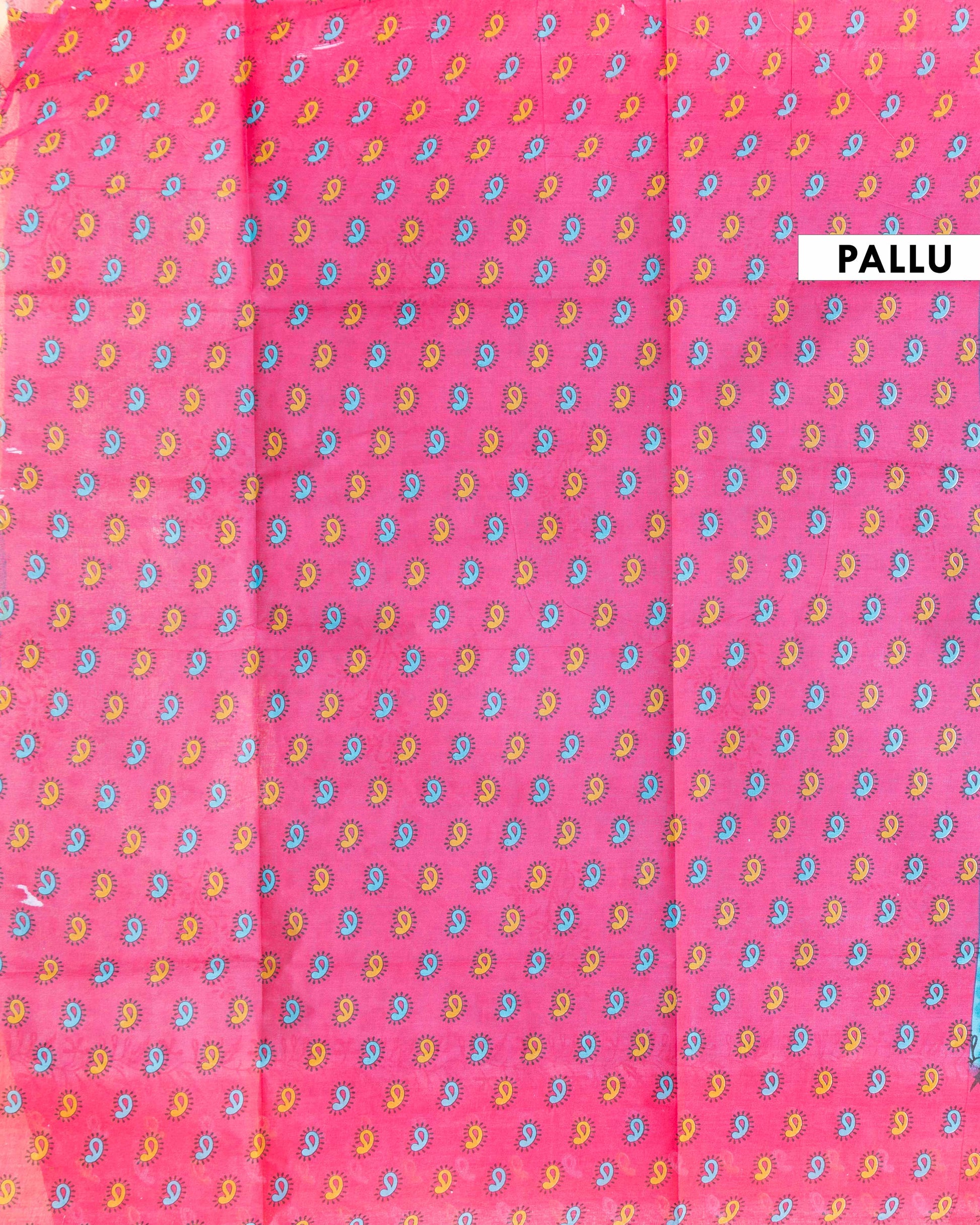 Elegant Voile Cotton Saree with Tie Dye and Contrast Paisley Border - Sky Blue