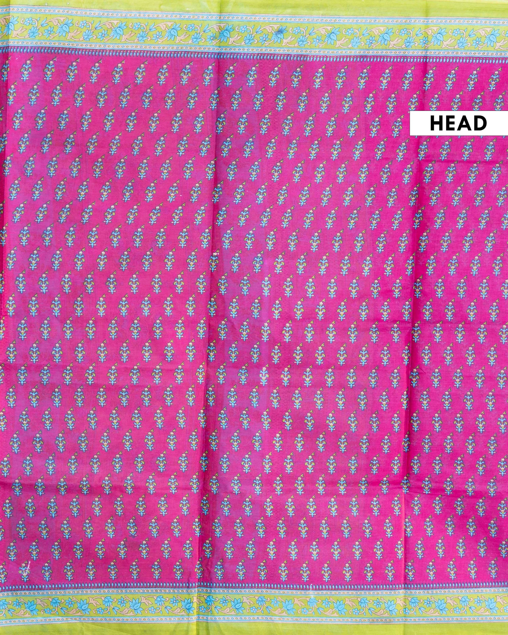 Elegant Voile Cotton Saree with Traditional Paisley and Floral Border - Purple