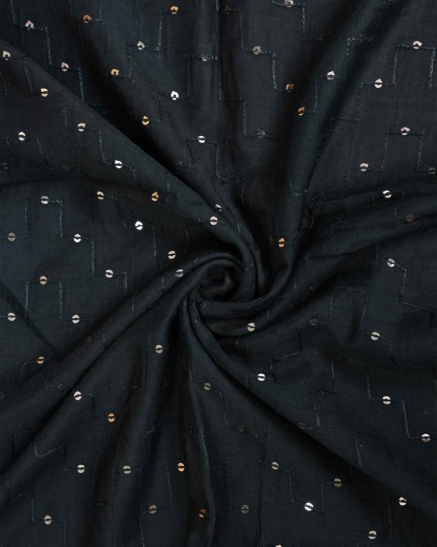 Elegant Women’s Designer Dupatta with Delicate Sequin Butta Embroidery, Dark Green