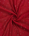 Elegant Women’s Designer Dupatta with Delicate Sequin Butta Embroidery - Red-Close Up