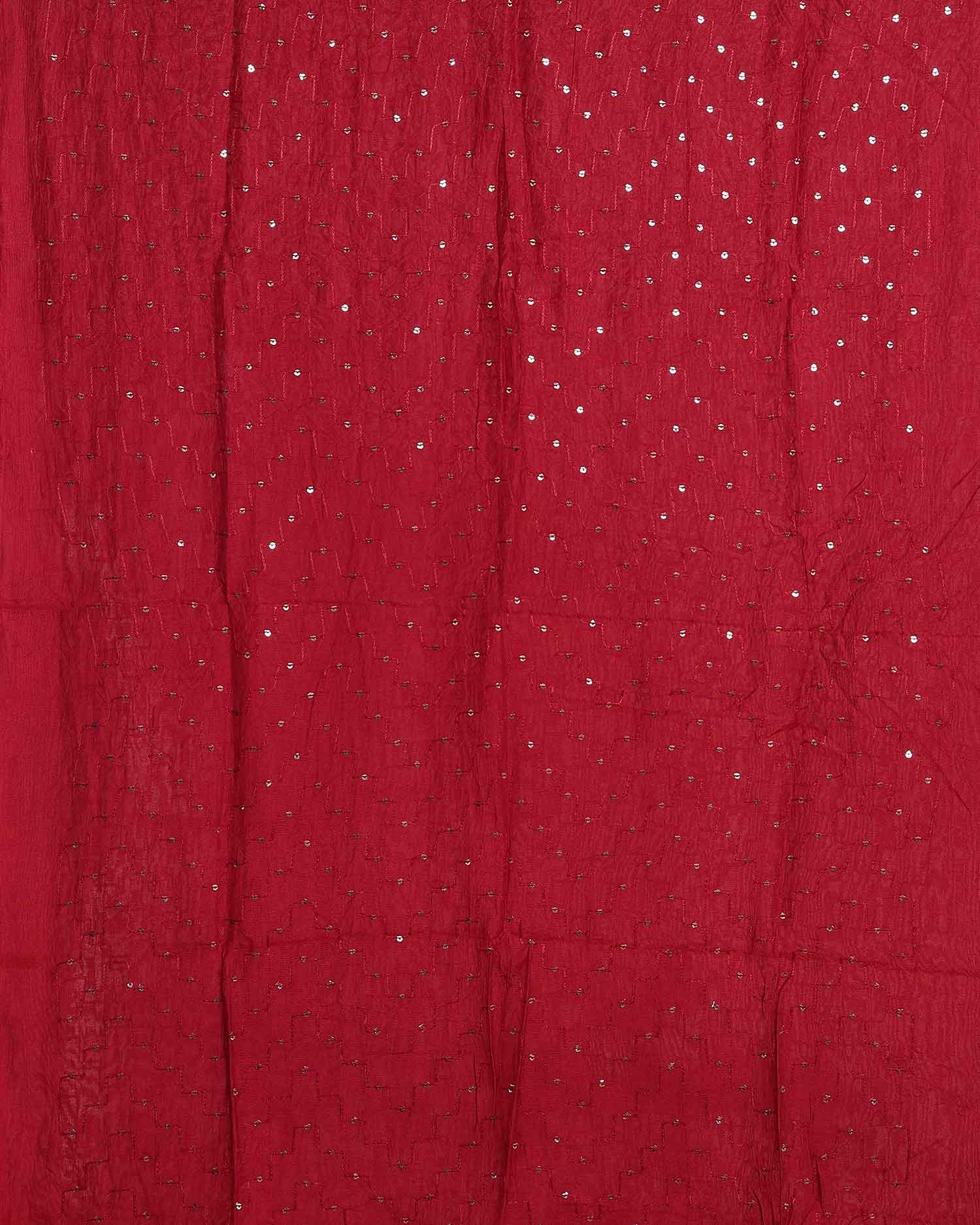 Elegant Women’s Designer Dupatta with Delicate Sequin Butta Embroidery - Red-Full Image
