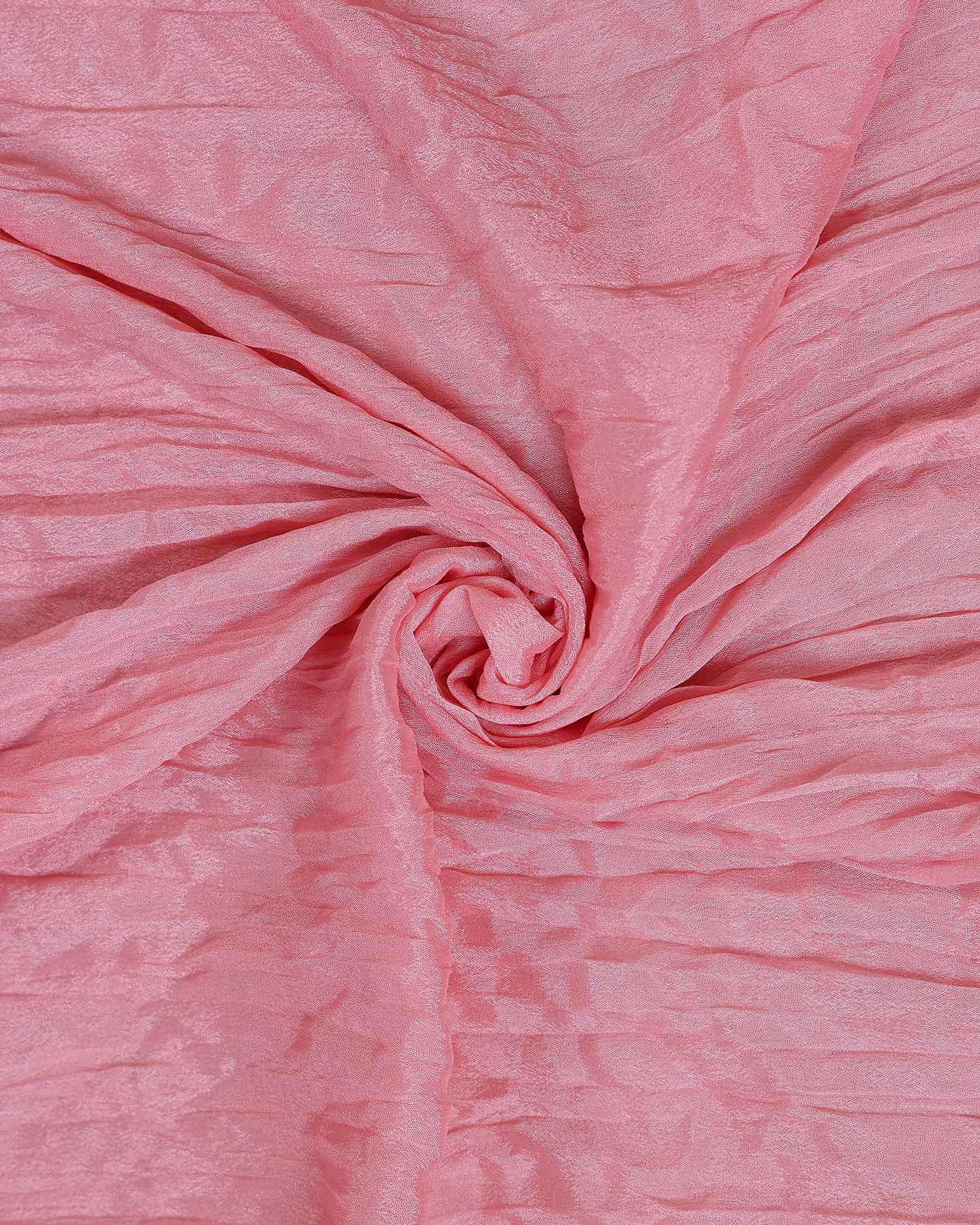 Elegant Women’s Dupatta in Soft Textured with Wrinkled Finish and Decorative Tassel Edges, Light Pink