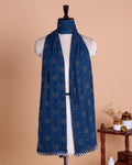 Elegant Women’s Dupatta with All Over Circular Sequin Butta Motifs with Delicate Embroidery & Tassel Border, Teal