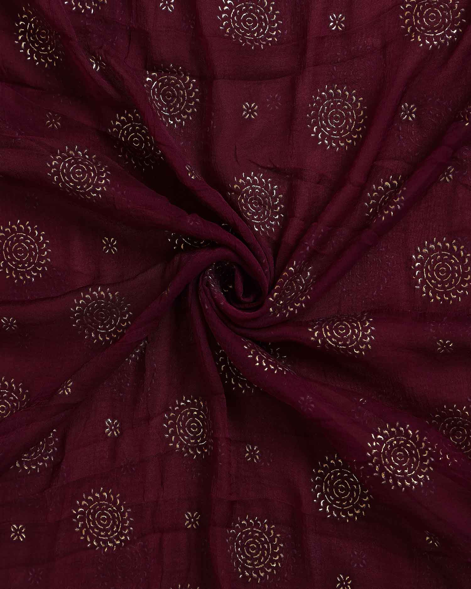 Elegant Women’s Dupatta with All Over Circular Sequin Butta Motifs with Delicate Embroidery & Tassel Border, Purple