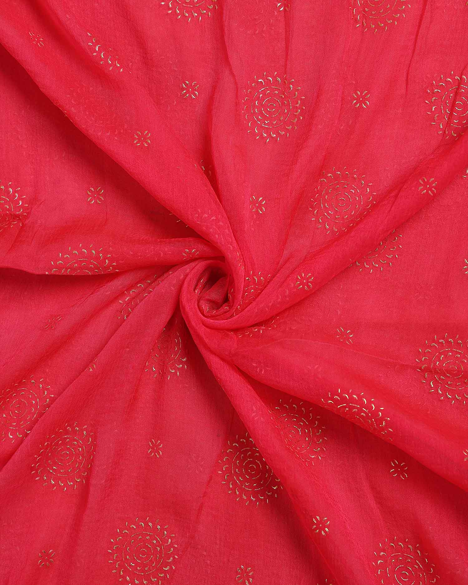 Elegant Women’s Dupatta with All Over Circular Sequin Butta Motifs with Delicate Embroidery & Tassel Border, Pink