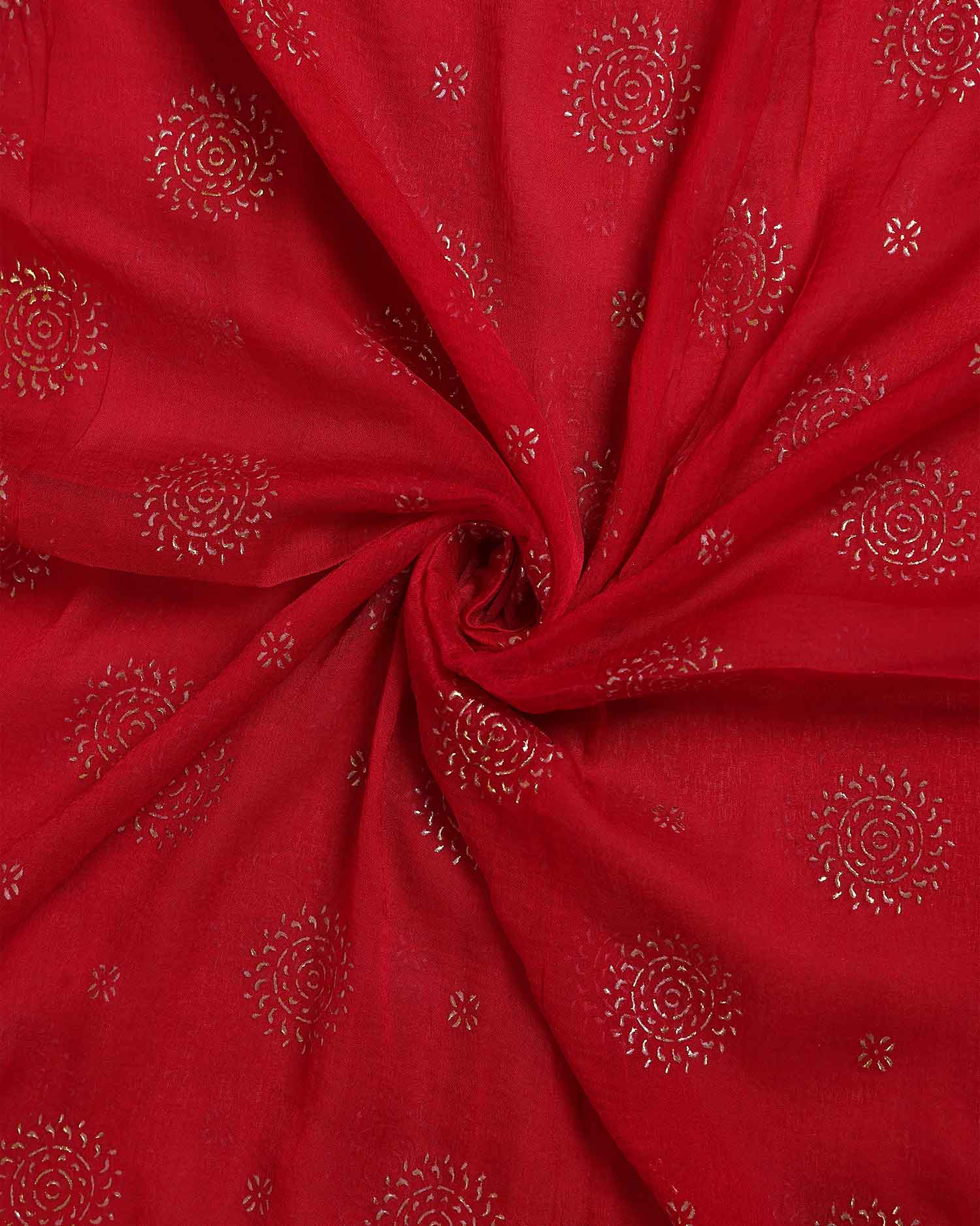 Elegant Women’s Dupatta with All Over Circular Sequin Butta Motifs with Delicate Embroidery & Tassel Border, Deep Pink