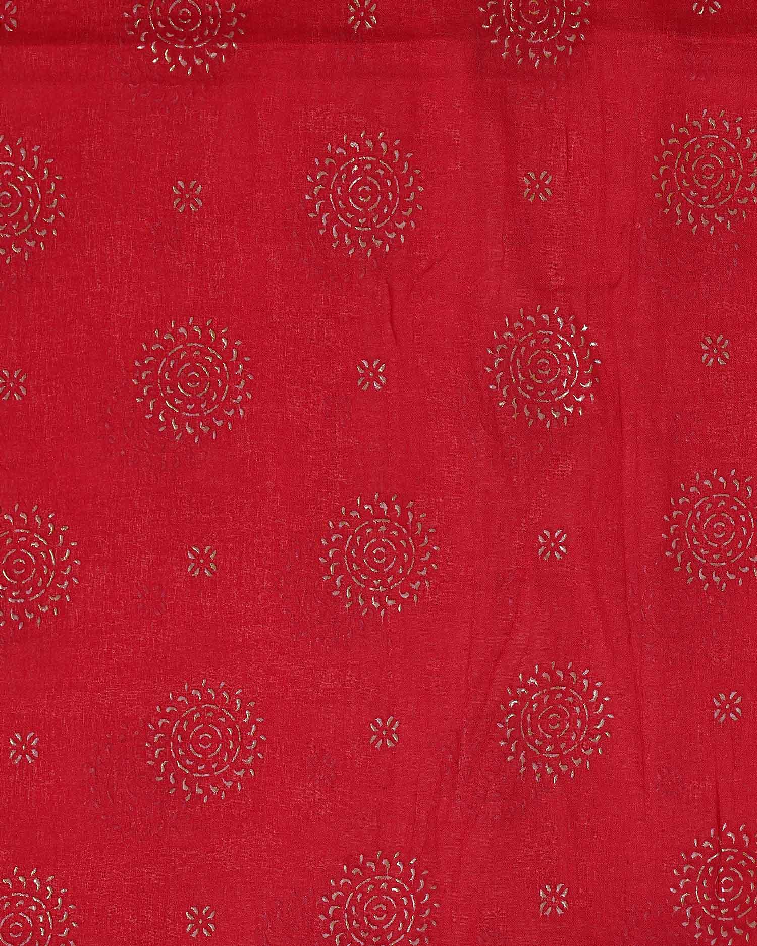 Elegant Women’s Dupatta with All Over Circular Sequin Butta Motifs with Delicate Embroidery & Tassel Border, Deep Pink