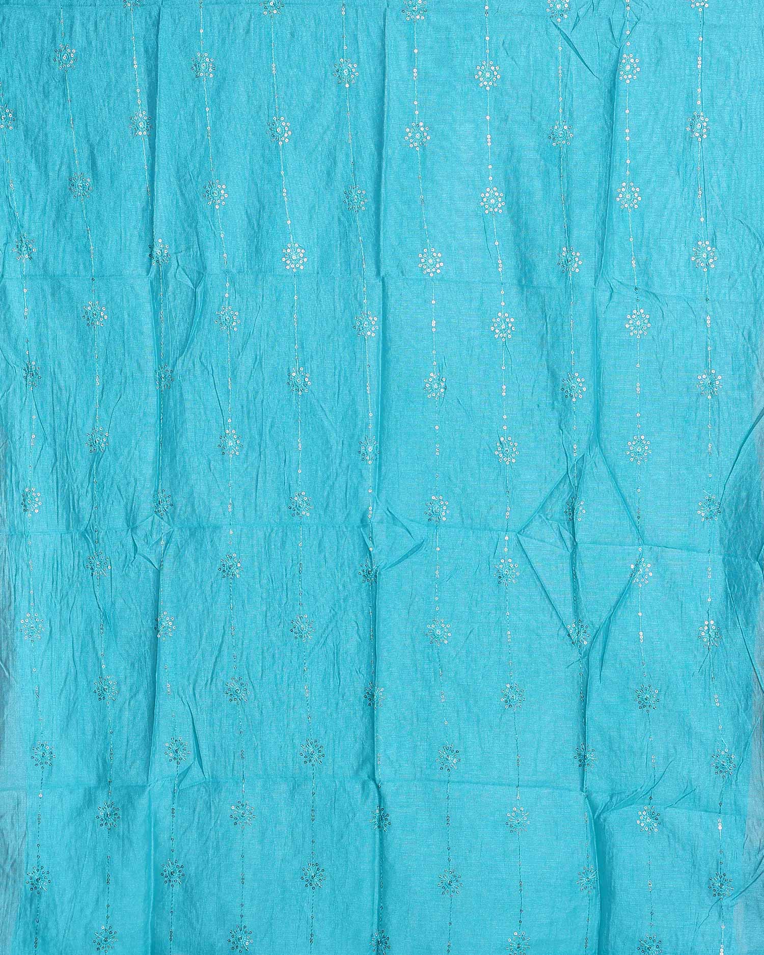 Elegant Embroidered Women’s Dupatta with Delicate Vertical Motif Pattern, Teal