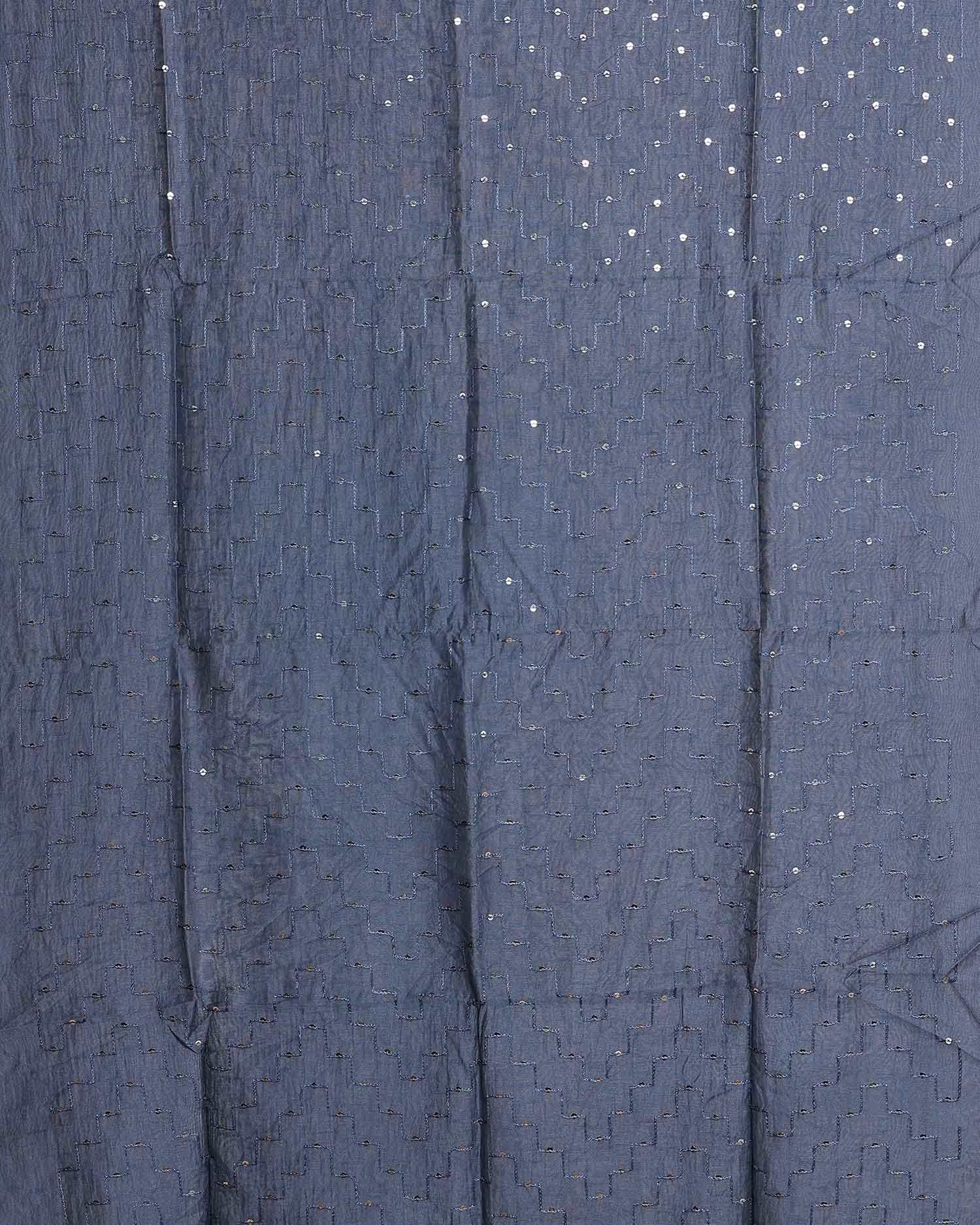 Elegant Women’s Embroidered Dupatta with Delicate All-Over Sequin Butta Work - Dark Grey-Full Image