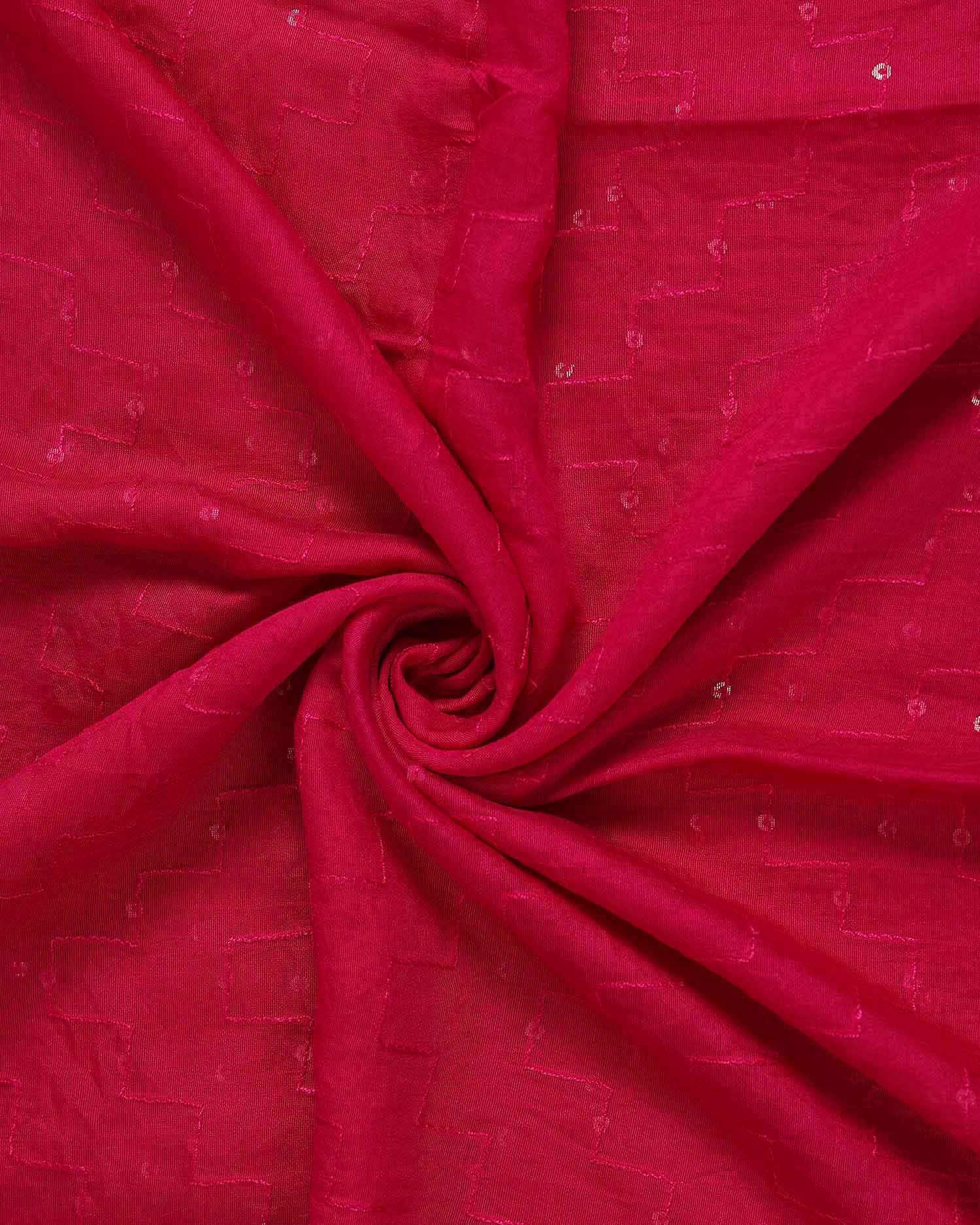 Elegant Women’s Embroidered Dupatta with Delicate All-Over Sequin Butta Work - Dark Pink-Close Up