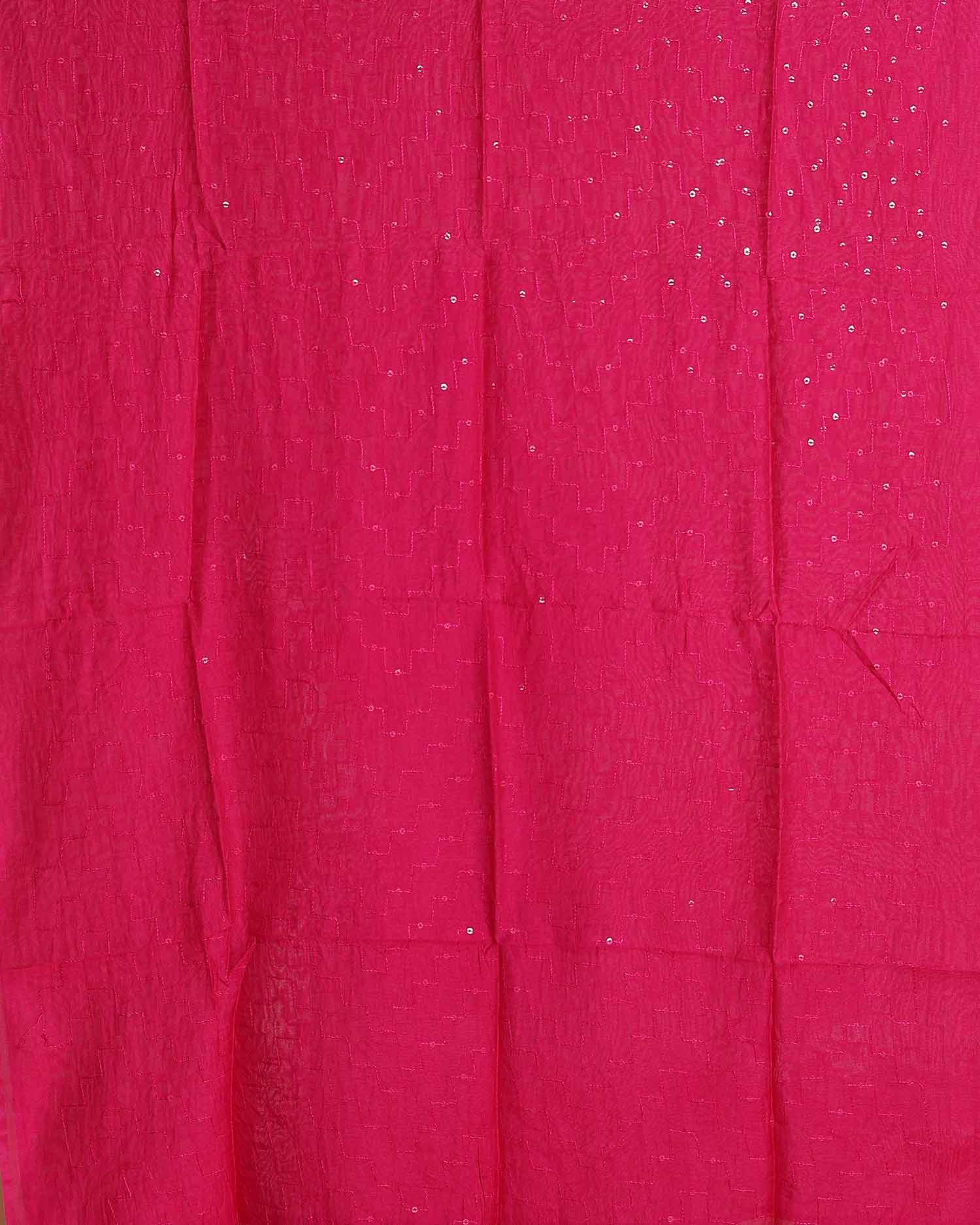 Elegant Women’s Embroidered Dupatta with Delicate All-Over Sequin Butta Work - Dark Pink-Full Image
