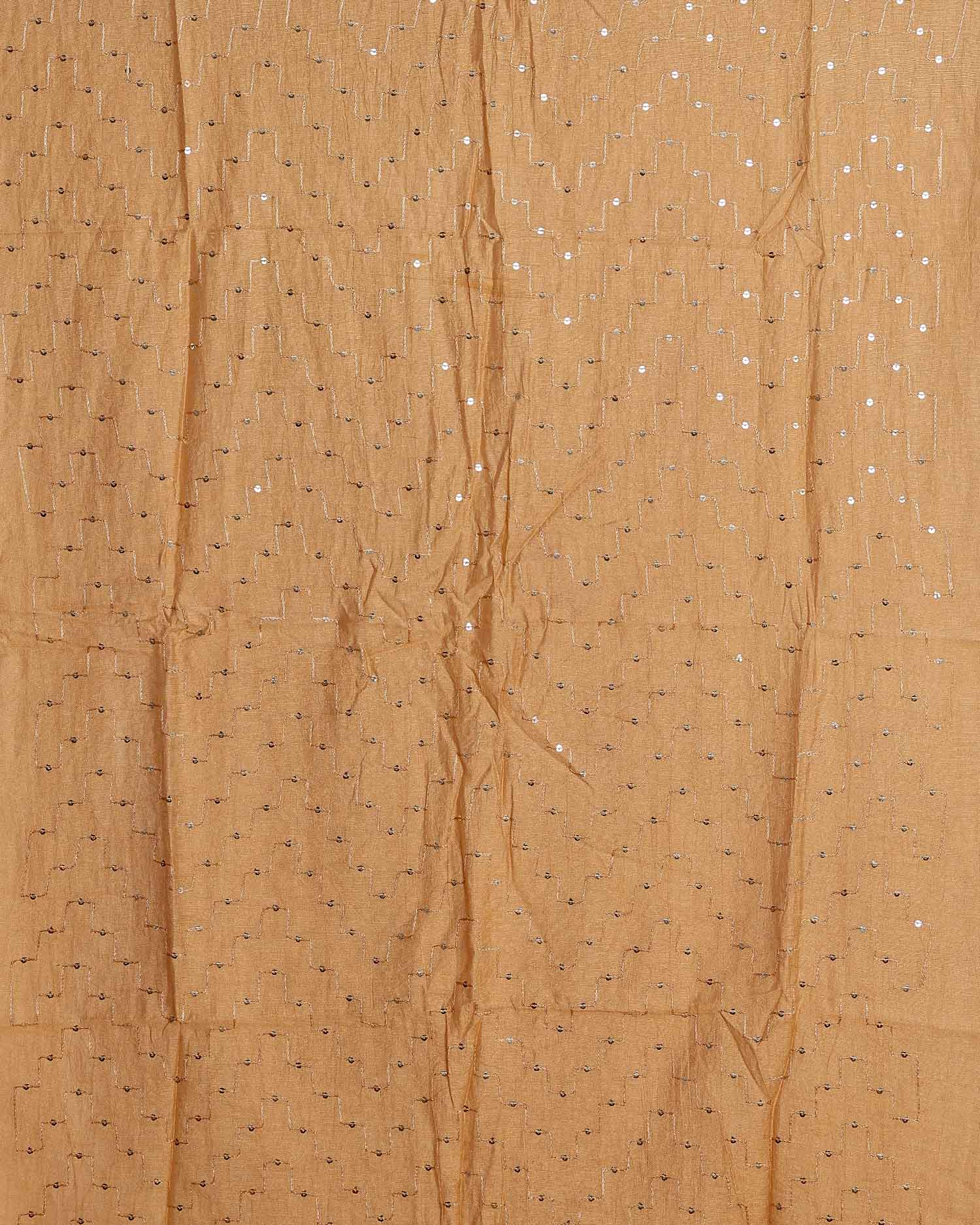 Elegant Women’s Designer Dupatta with Delicate Sequin Butta Embroidery, Dark Beige