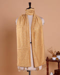 Elegant Women’s Designer Dupatta with Delicate Sequin Butta Embroidery, Dark Beige