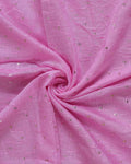 Elegant Women’s Designer Dupatta with Delicate Sequin Butta Embroidery, Light Pink