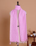 Elegant Women’s Designer Dupatta with Delicate Sequin Butta Embroidery, Light Pink