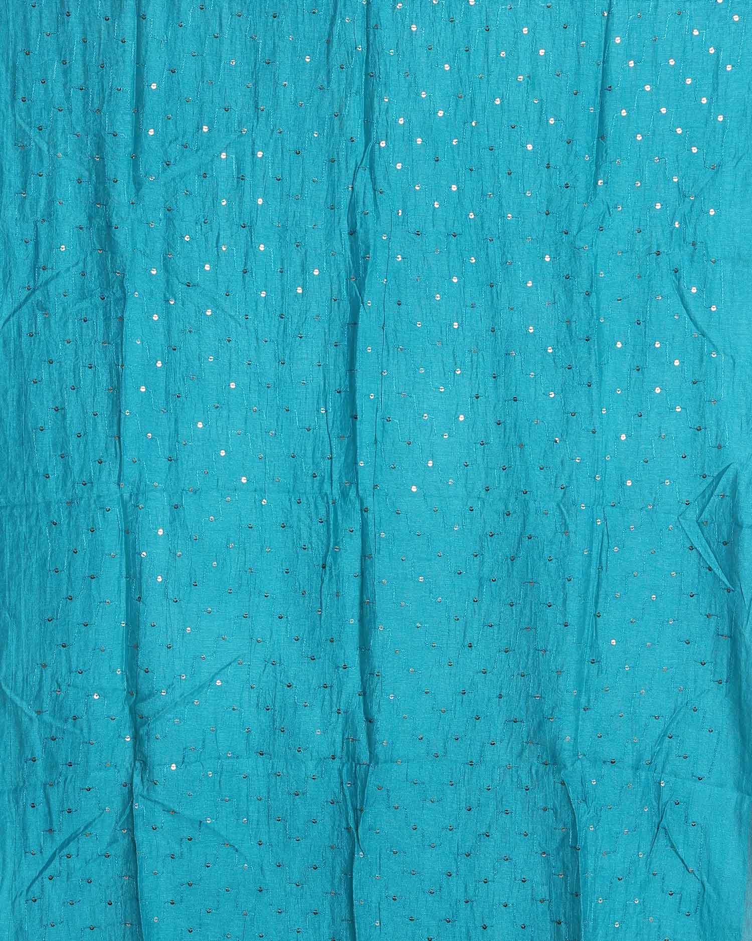Elegant Women’s Designer Dupatta with Delicate Sequin Butta Embroidery, Blue