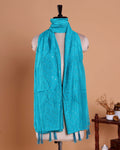 Elegant Women’s Designer Dupatta with Delicate Sequin Butta Embroidery, Blue