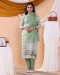 Elegant Women's Floral Printed Design Readymade Salwar Set - Off White