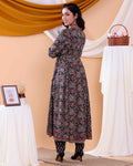 Elegant Women's Printed Readymade Salwar Set with Stylish Kurta and Matching Dupatta - Black