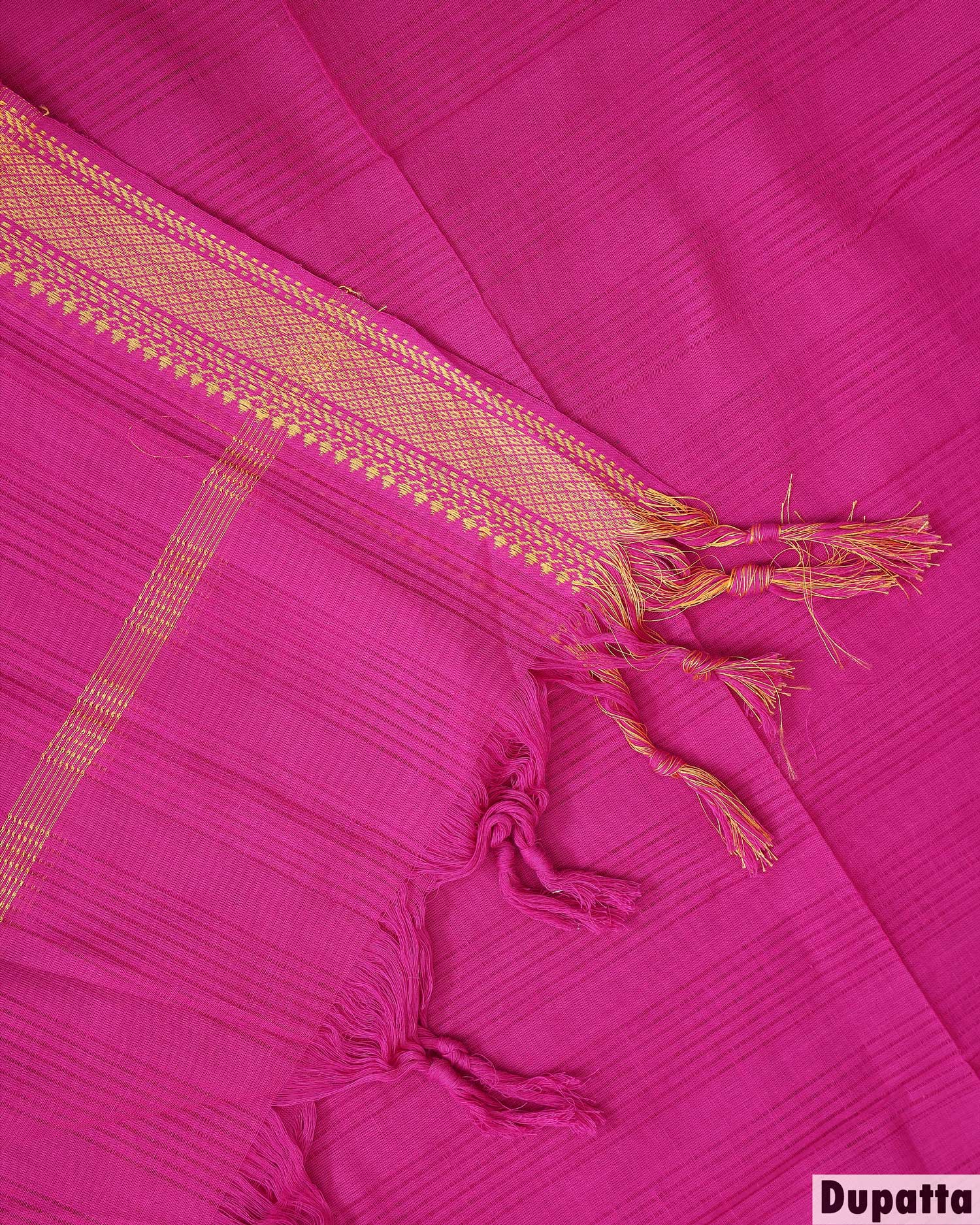 Elegant Women’s Salwar Suit Material Set Top 2.5 Mtr, Pant 2 Mtr & Dupatta 2.25 Mtr with Woven Border, Pink