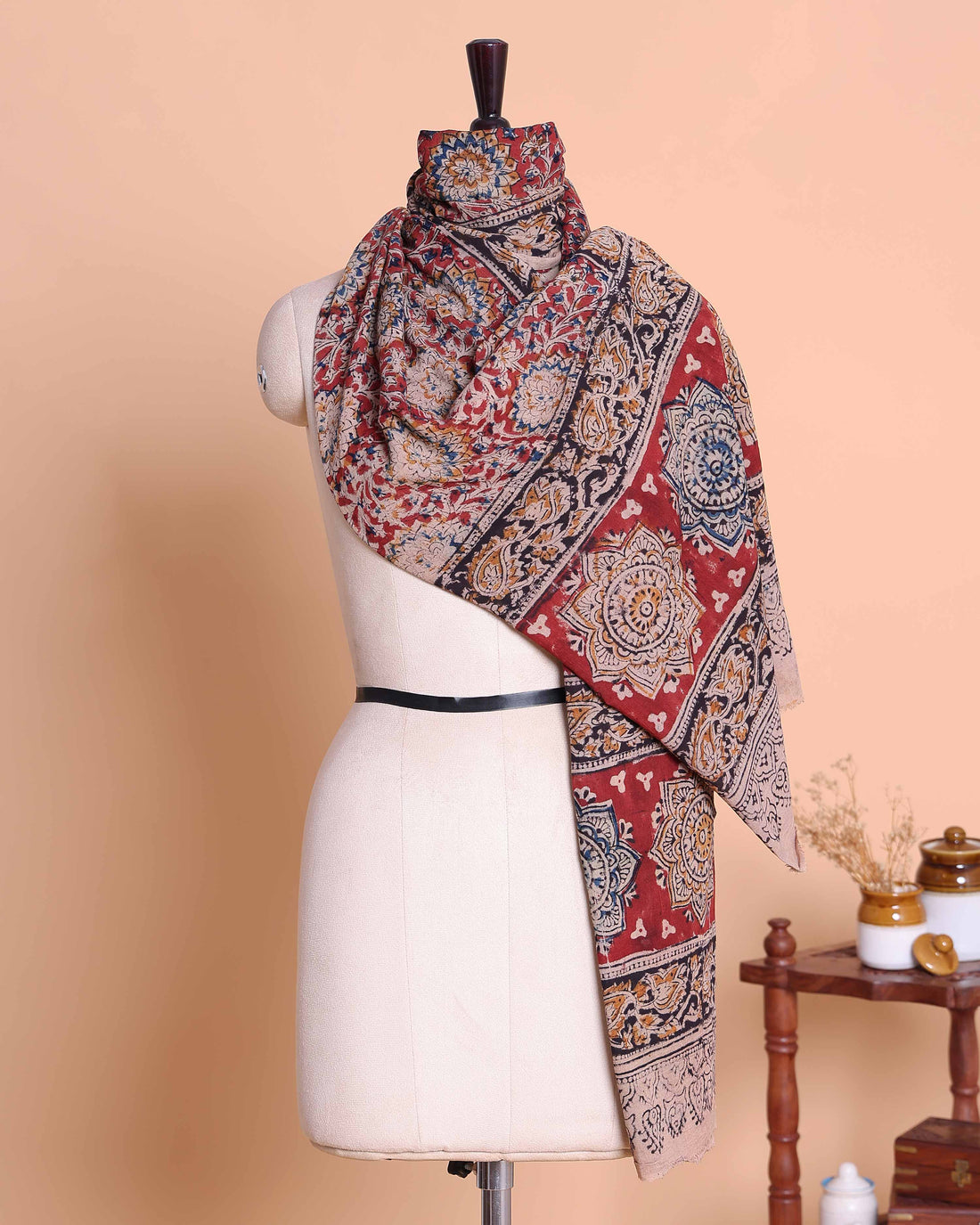 Elegant Women’s Traditional Printed Dupatta with All-Over Floral Buta and Mandala Border Design - Multi