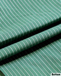 Elegant Women’s Unstitched Salwar Material Set Striped Bottom 2 Mtr - Green