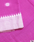 Elegant Women’s Unstitched Salwar Material Set with Woven Motif Top 2.5 Mtr, Striped Bottom 2 Mtr and 2.25 Mtr Dupatta - Bright Pink-Top