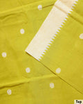 Elegant Women’s Unstitched Salwar Material Set with Woven Motif Top 2.5 Mtr, Striped Bottom 2 Mtr and 2.25 Mtr Dupatta - Light Green-Top