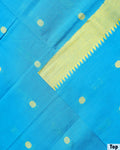 Elegant Women’s Unstitched Salwar Material Set with Woven Motif Top 2.5 Mtr with Contrast Border - Light Blue