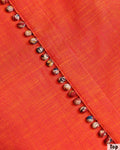 Elegant Women’s Unstitched Salwar Material with Coordinated Top 2.5 Mtr, Pant 2 Mtr and Kalmakari Printed Dupatta 2.25 Mtr - Orange-Top