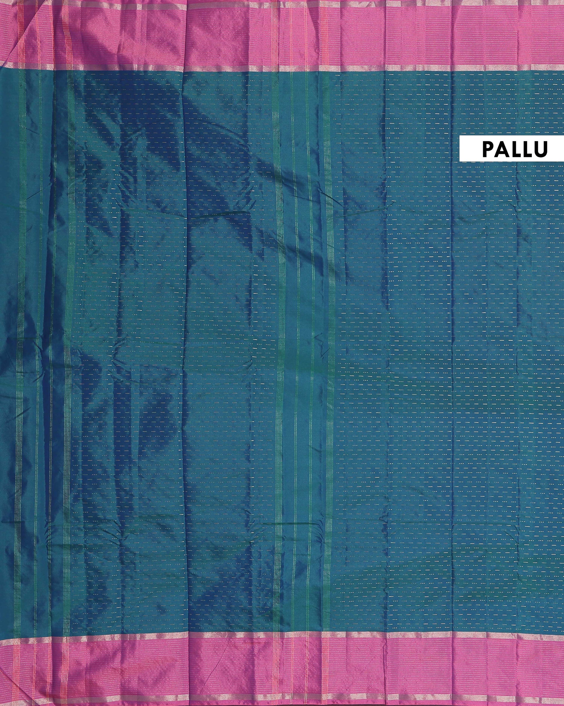 Elegant oft Silk Saree with Woven Zari Stripes and Contrast Border - Teal-Pallu