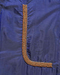Embroidered Designer Blouse Material with Intricate Bead and Thread Work