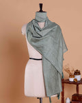 Embroidered Women’s Dupatta with Delicate Vertical Motif Pattern - Light Grey