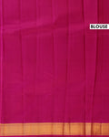 Exquisite Handloom Kanchipuram Pure Silk Saree with Intricate Zari Weave & Traditional Motifs - Pink-Blouse