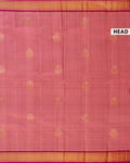Exquisite Handloom Kanchipuram Pure Silk Saree with Intricate Zari Weave & Traditional Motifs - Pink-Head