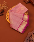 Exquisite Handloom Kanchipuram Pure Silk Saree with Intricate Zari Weave & Traditional Motifs - Pink