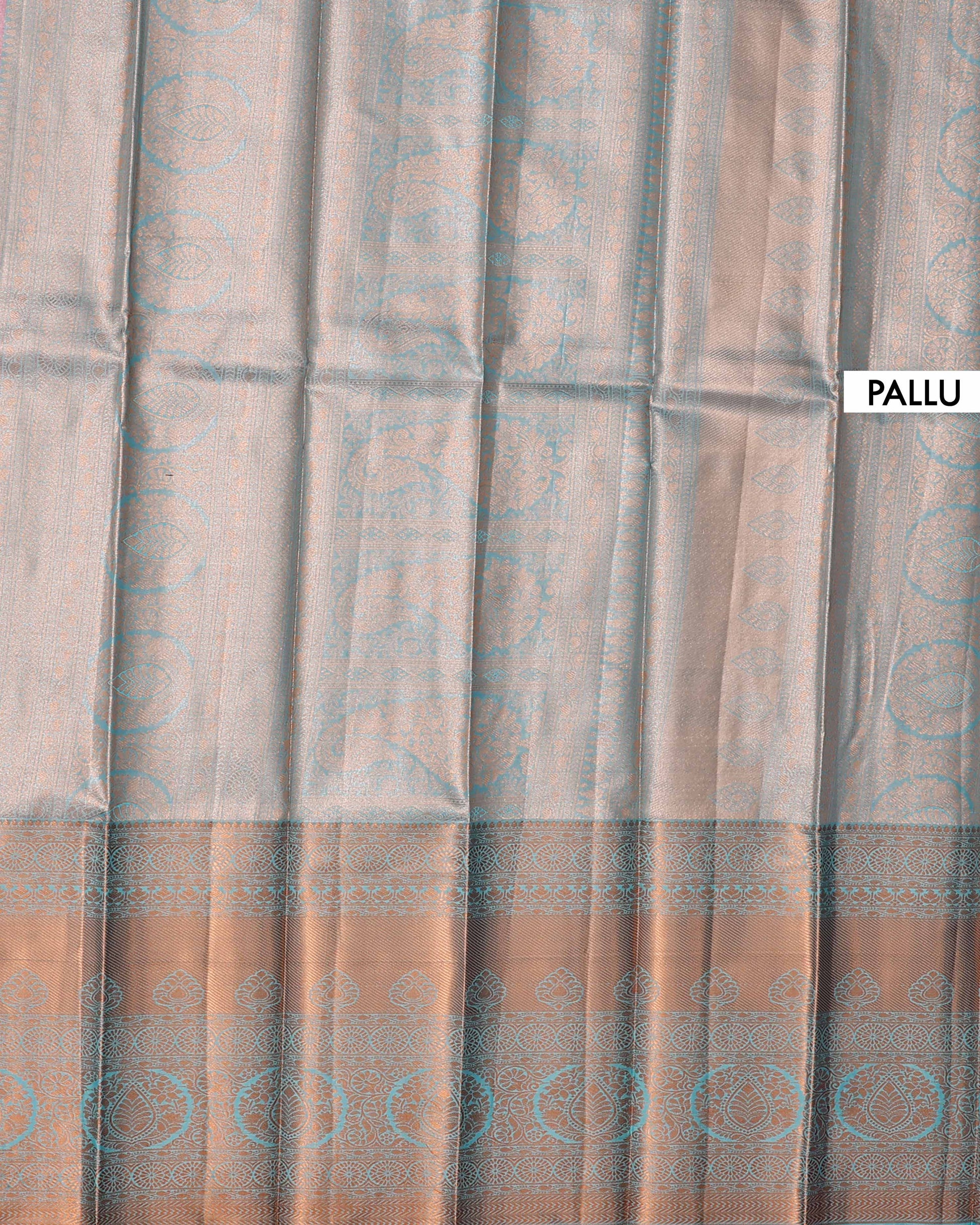 Exquisite Handloom Kanchipuram Tissue Saree with Intricate Zari Weave - Green-Pallu