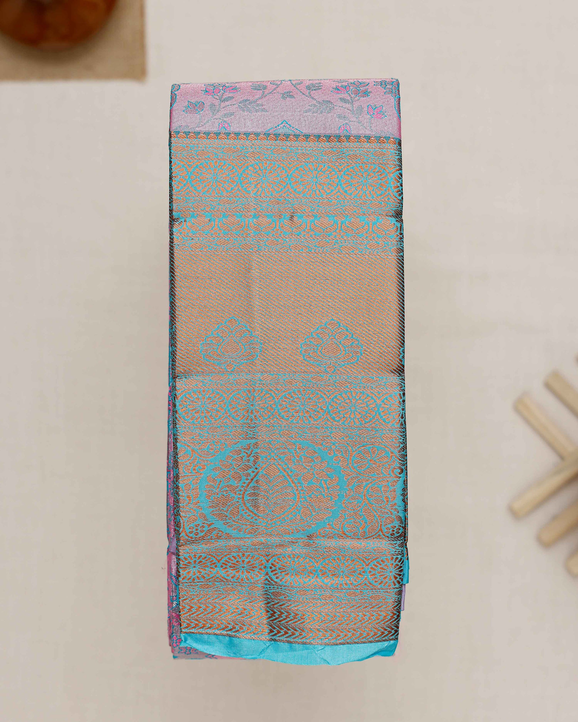 Exquisite Handloom Kanchipuram Tissue Saree with Intricate Zari Weave - Pink