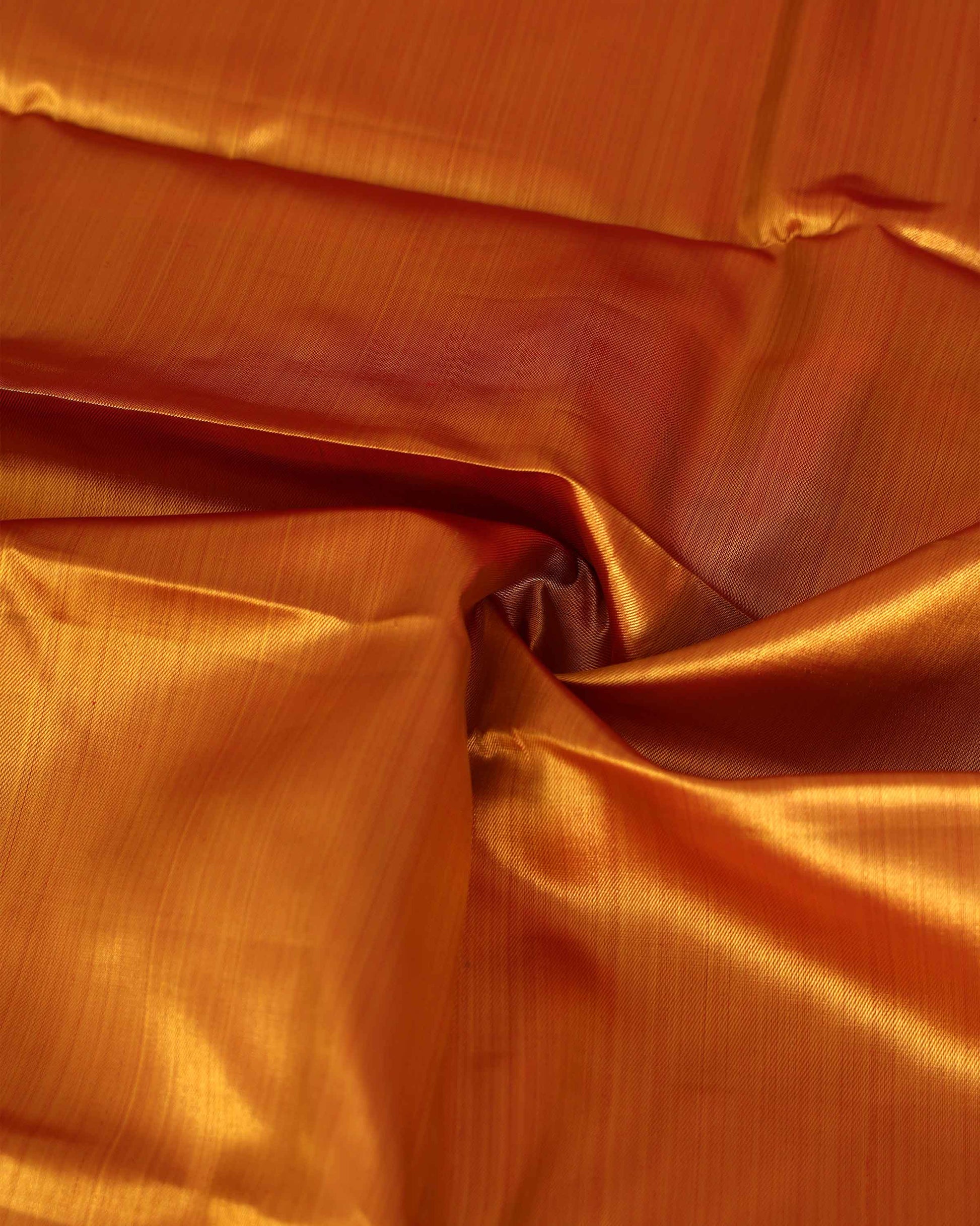 Exquisite Handwoven Kanchipuram Tissue Silk Saree with Traditional Zari Border - Gold-Close Up